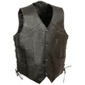 Men’s Side Lace "Live To Ride" Vest | Embossed Heritage Utility | Full Grain Apparel