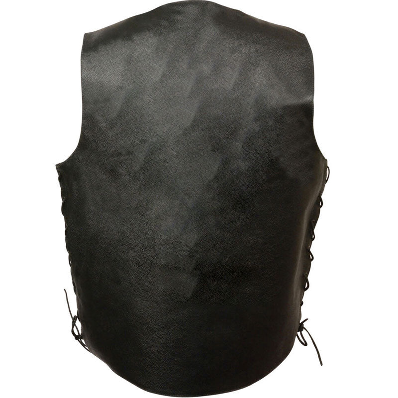 Men’s Side Lace "Live To Ride" Vest | Embossed Heritage Utility | Full Grain Apparel