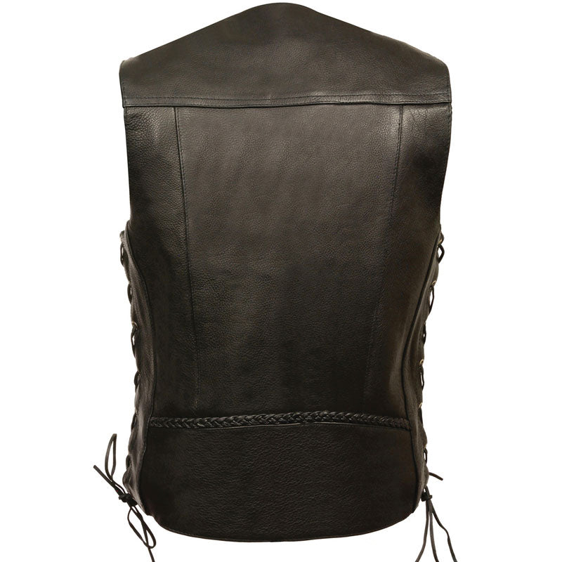 Men’s Buffalo Snap Braided Side Lace Vest | Heritage Western Utility | Full Grain Apparel