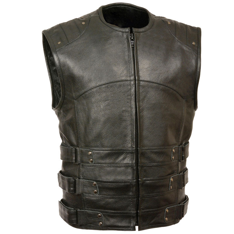 Men’s Updated SWAT Style Biker Vest | Tactical Street Armor | Full Grain Apparel