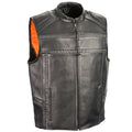 Men’s Reflective Band & Piping Zip Front Vest | High-Visibility Safety Utility | Full Grain Apparel