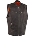 Men’s Black CoolTec Leather Vest | Advanced Heat-Reflective Utility | Full Grain Apparel
