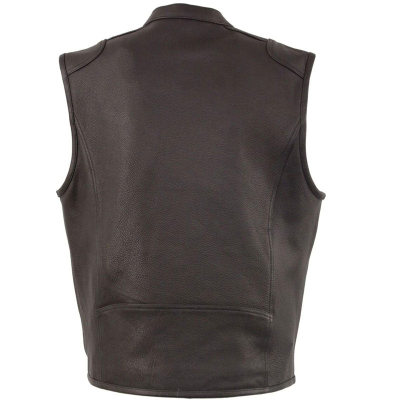 Chaleco de piel CoolTec negro para hombre | Utilidad avanzada reflectante del calor | Prenda de piel de grano completo