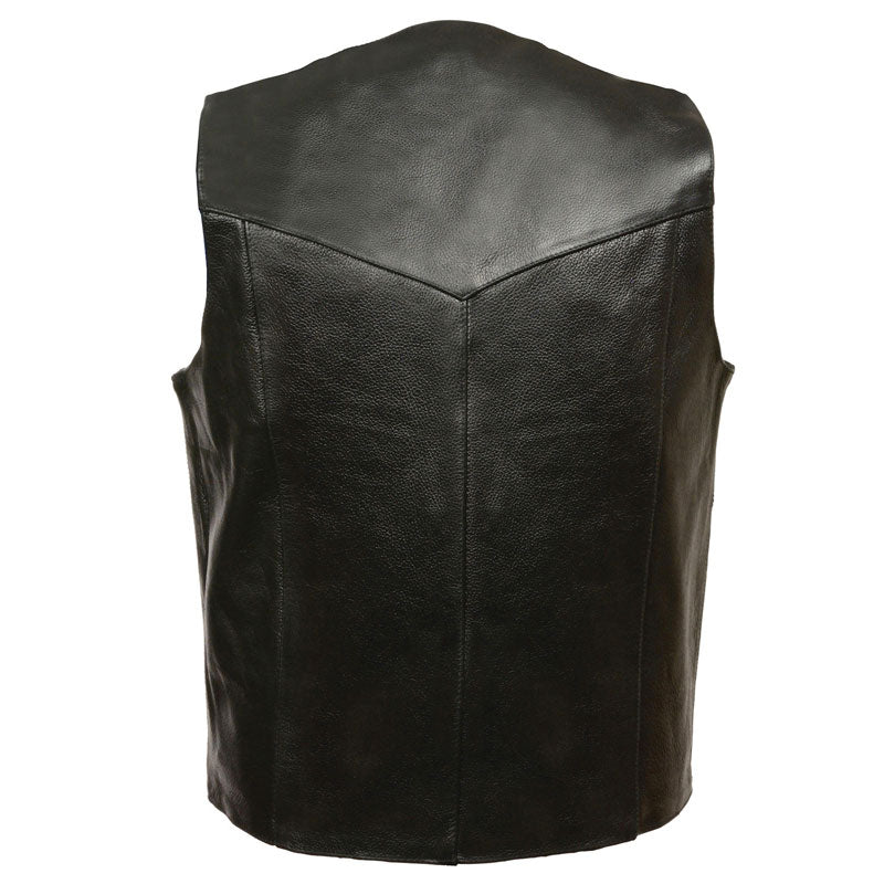 Men’s Black Snap Front Biker Vest | The Essential Road Classic | Full Grain Apparel