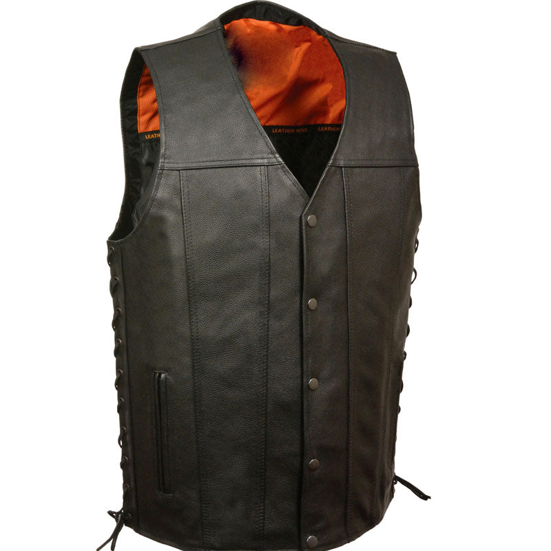 Men’s Straight Bottom Side Lace Vest | Modern Squared Utility | Full Grain Apparel