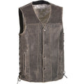 Men’s Grey Side Lace Vest | Charcoal Heritage Utility | Full Grain Apparel