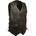 Men’s Black 10-Pocket Side Lace Vest | Tactical Adjustability | Full Grain Apparel