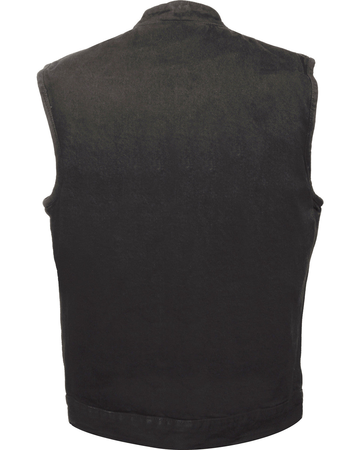 Men’s Snap Front Denim Club Style Vest w/ Gun Pocket | Classic Biker Utility | Full Grain Apparel