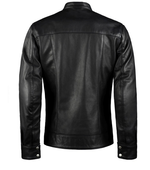 Chaqueta de cuero de motociclista negra vintage para hombre | Ropa exterior de moto Heritage | Prendas de grano completo