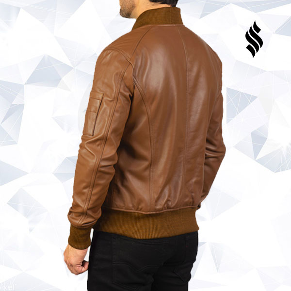 La cazadora "Bomia" MA-1 de piel marrón | Edición Heritage de piel plena flor | Prendas de piel plena flor