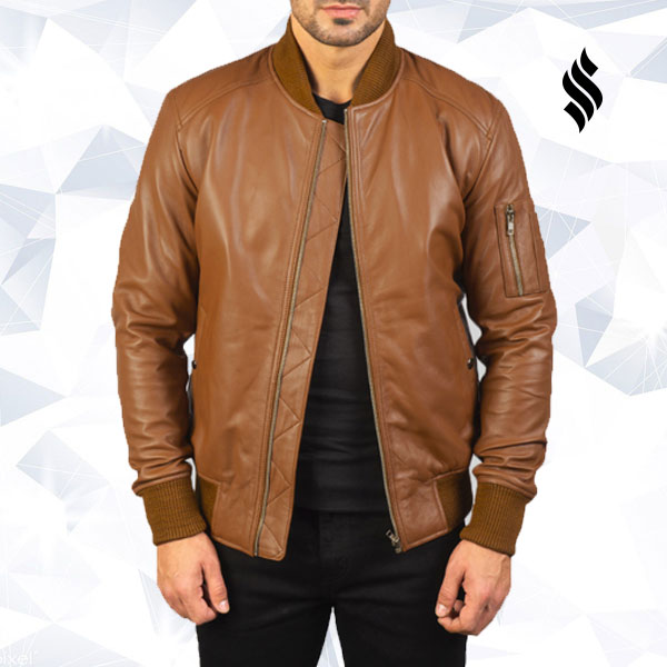 The "Bomia" MA-1 Brown Leather Bomber | Full-Grain Heritage Edition | Full Grain Apparel