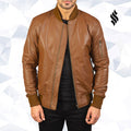 The "Bomia" MA-1 Brown Leather Bomber | Full-Grain Heritage Edition | Full Grain Apparel
