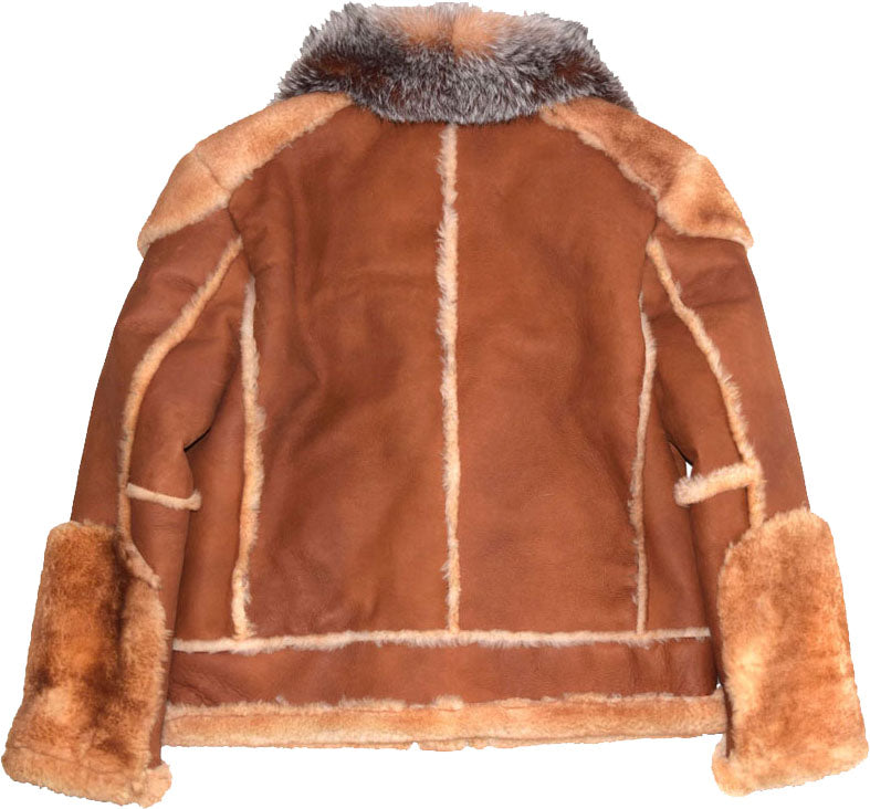 Men’s Brown Pilot Leather Jacket with Fur | Aviator Style | Full Grain Apparel