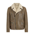 Men’s Brown Vintage B3 Shearling Jacket | Rugged Heritage Shield | Full Grain Apparel