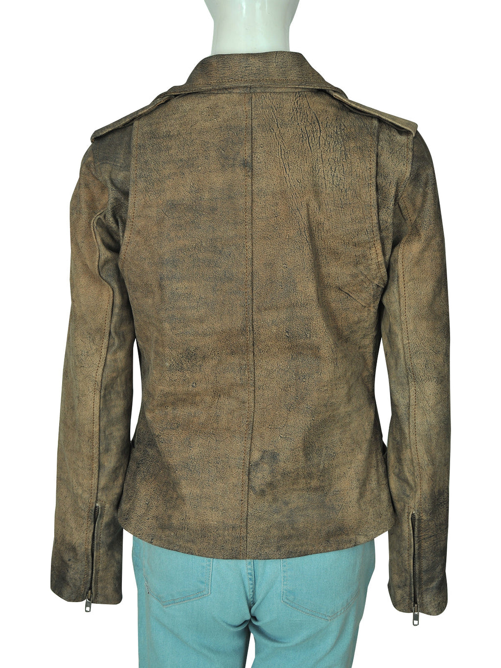 Men’s Dirty Brown Distressed Leather Jacket | Vintage Biker Style | Full Grain Apparel