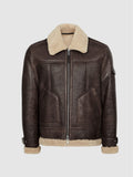 Men’s Brown Aviator Leather Jacket - Heritage Shearling Edition | Full Grain Apparel