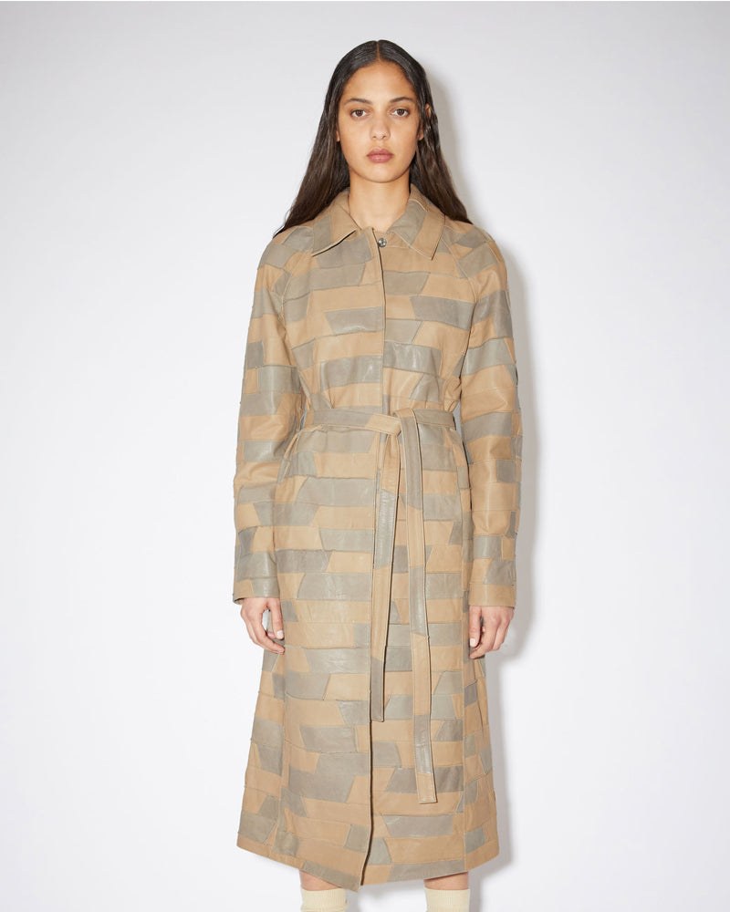 Women’s Brown Belted Leather Coat | Premium Lambskin Outerwear | Full Grain Apparel