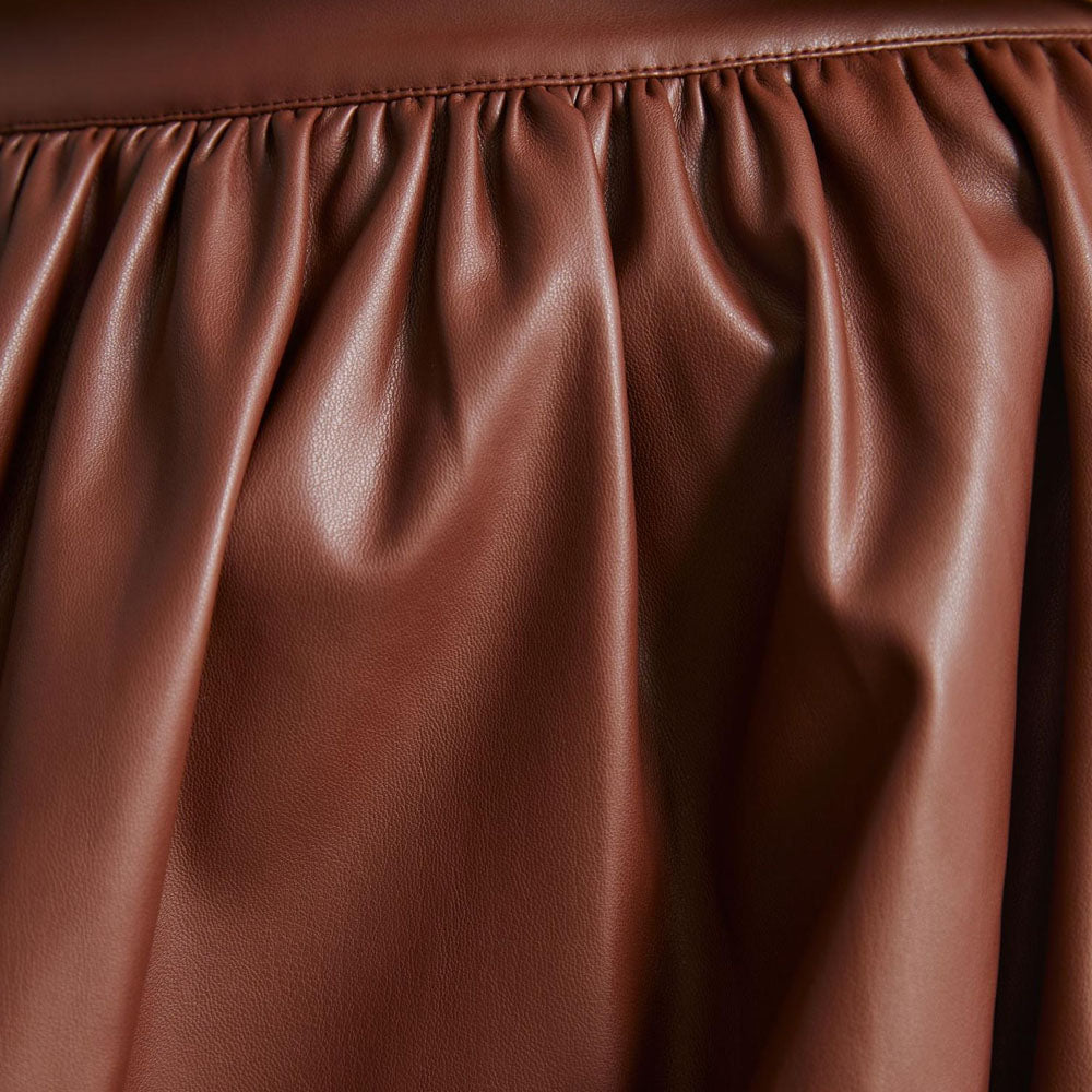 Vintage Brown Leather Bubble Skirt