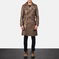 Men’s Classic Brown Sheepskin Leather Duster Coat | Full Grain Apparel
