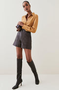 Women’s "Aurelia" Premium Leather Shorts | 100% Genuine Soft Lambskin | Tailored High-Waist Design | Full Grain Apparel