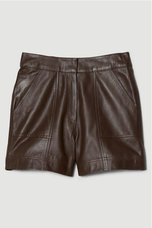 Women’s "Aurelia" Premium Leather Shorts | 100% Genuine Soft Lambskin | Tailored High-Waist Design | Full Grain Apparel