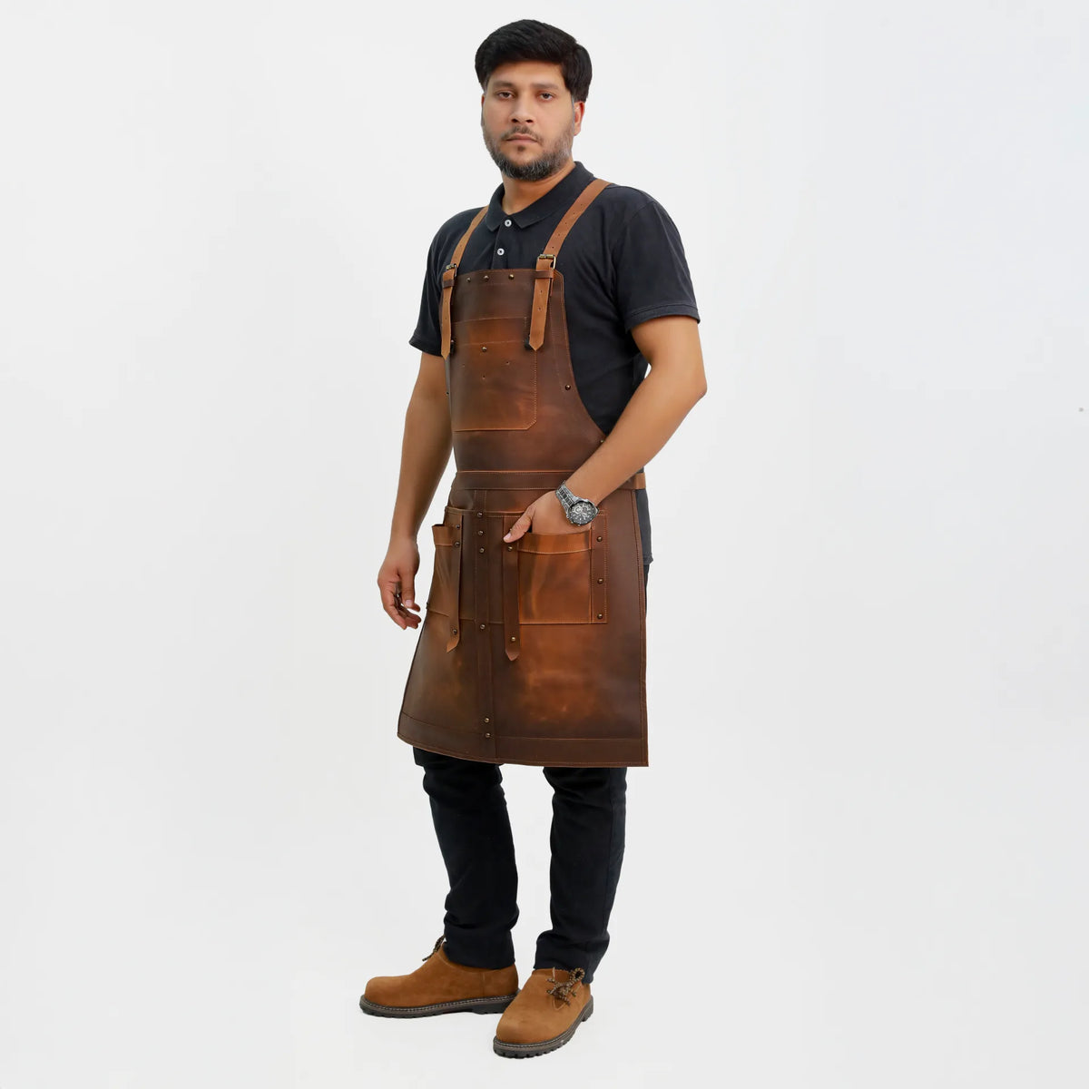 Legacy Edition Blacksmith Apron shown from another angle