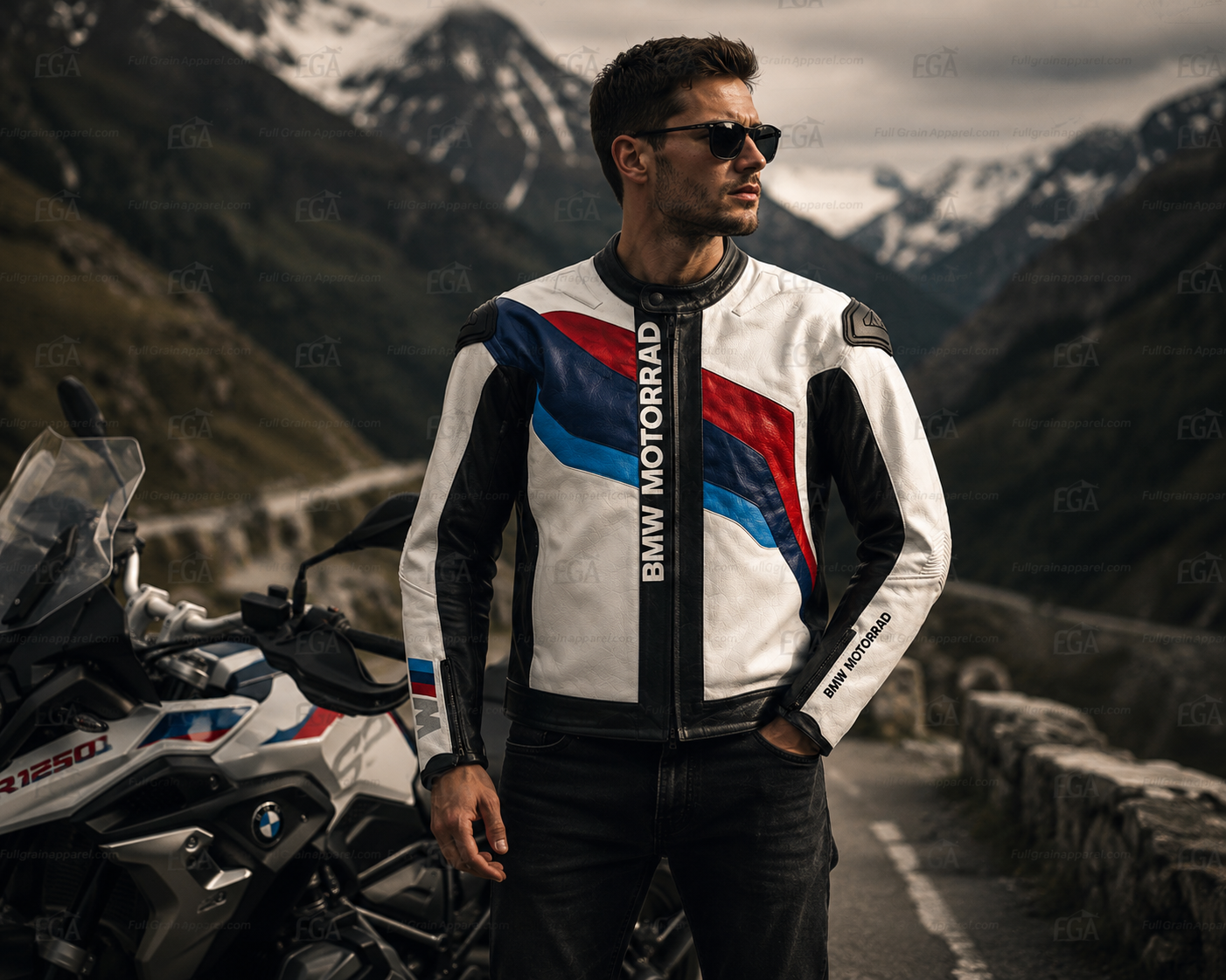 BMW Motorrad Leather Jacket White Racing Biker | Full Grain Apparel