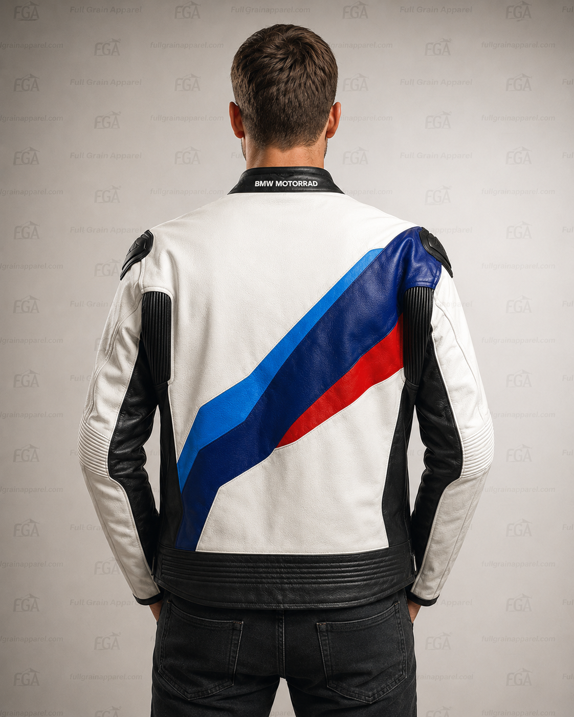 BMW Motorrad Leather Jacket White Racing Biker | Full Grain Apparel