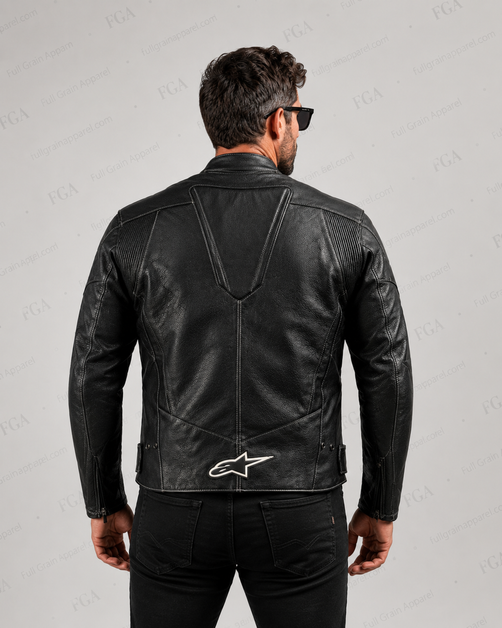 Alpinestars Black Leather Riding Jacket for Men | Full Grain Apparel