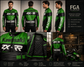 Kawasaki ZX-R Green Leather Racing Jacket for Men | Full Grain Apparel