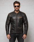 Harley-Davidson Black Biker Leather Jacket for Men | FGA