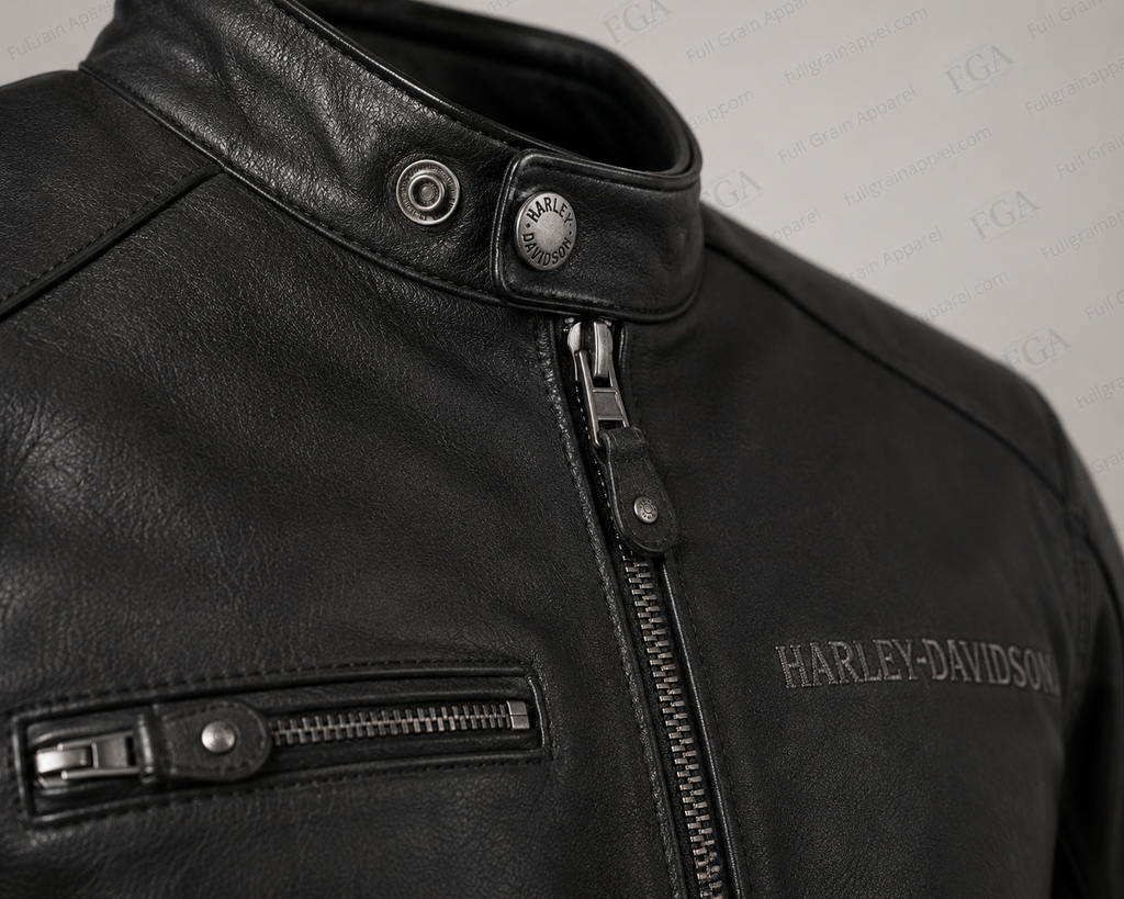 Harley-Davidson Skull Biker Leather Jacket for Men | FGA