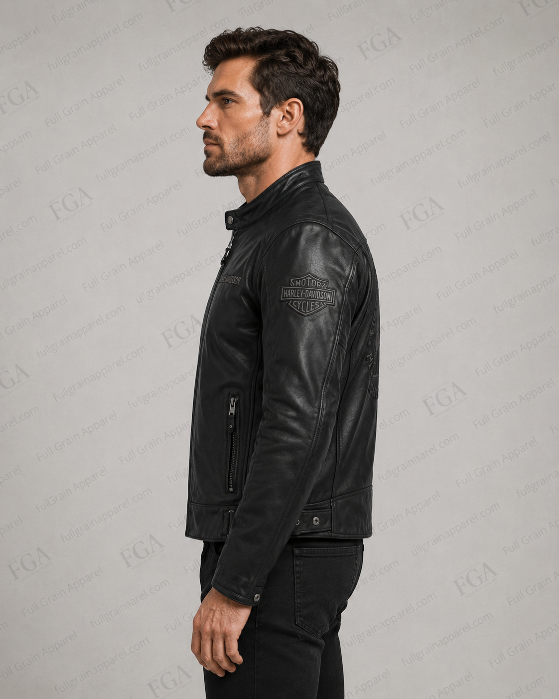 Harley-Davidson Skull Biker Leather Jacket for Men | FGA