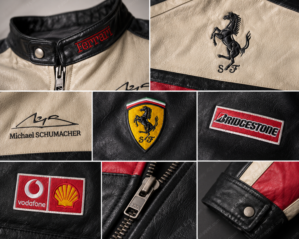 Ferrari Michael Schumacher F1 Leather Jacket for Men | FGA