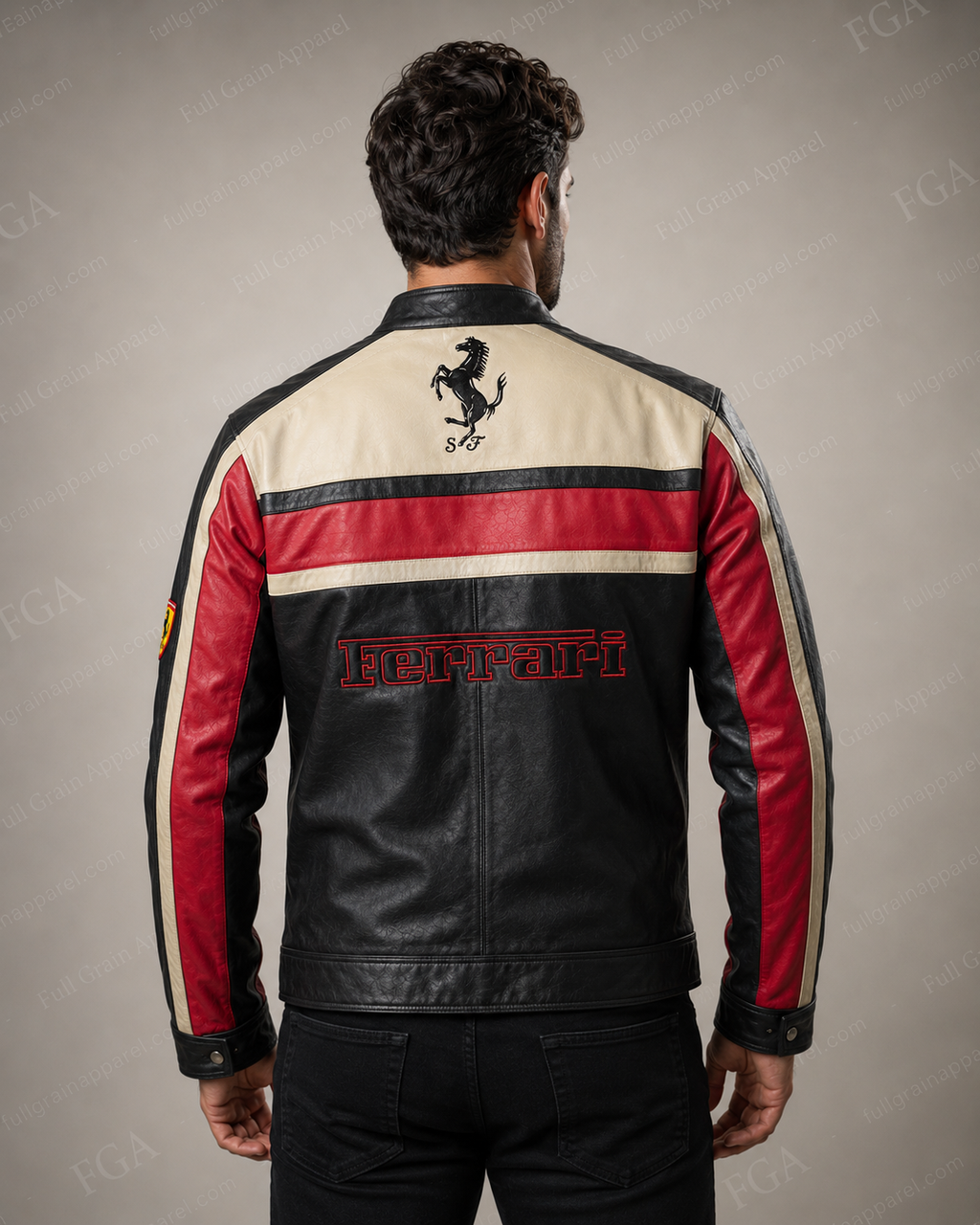 Ferrari Michael Schumacher F1 Leather Jacket for Men | FGA