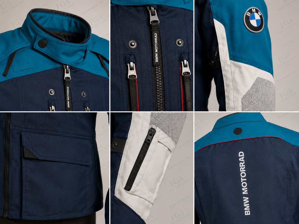 Men’s BMW GS Rallye Blue Adventure Motorcycle Jacket By FGA