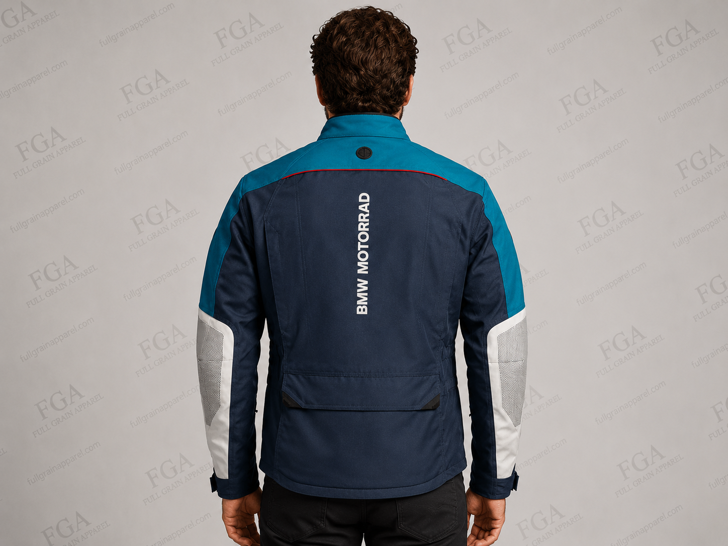 Men’s BMW GS Rallye Blue Adventure Motorcycle Jacket By FGA