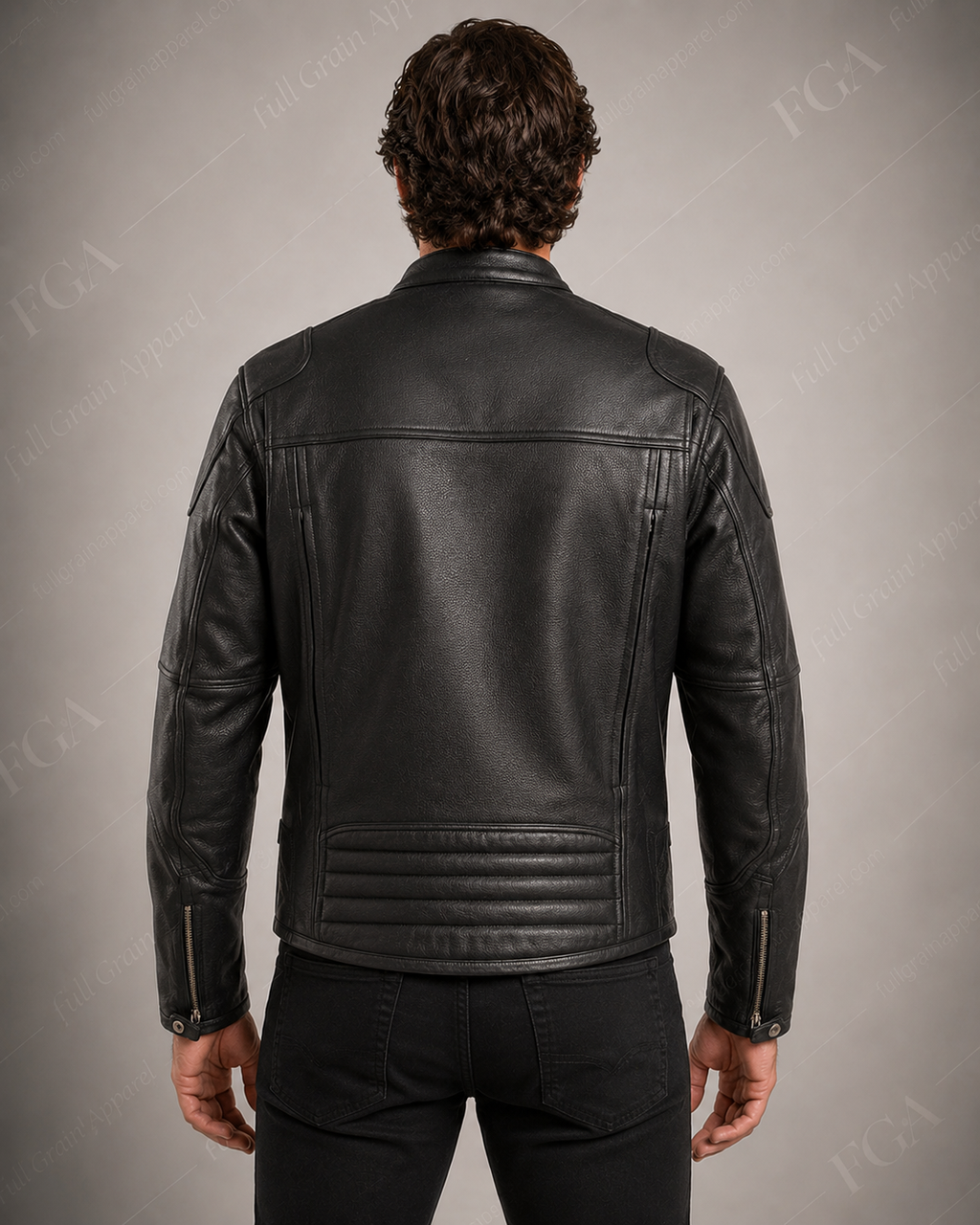 Men's Black Cafe Racer Leather Jacket | Moto Style | Full Grain Apparel