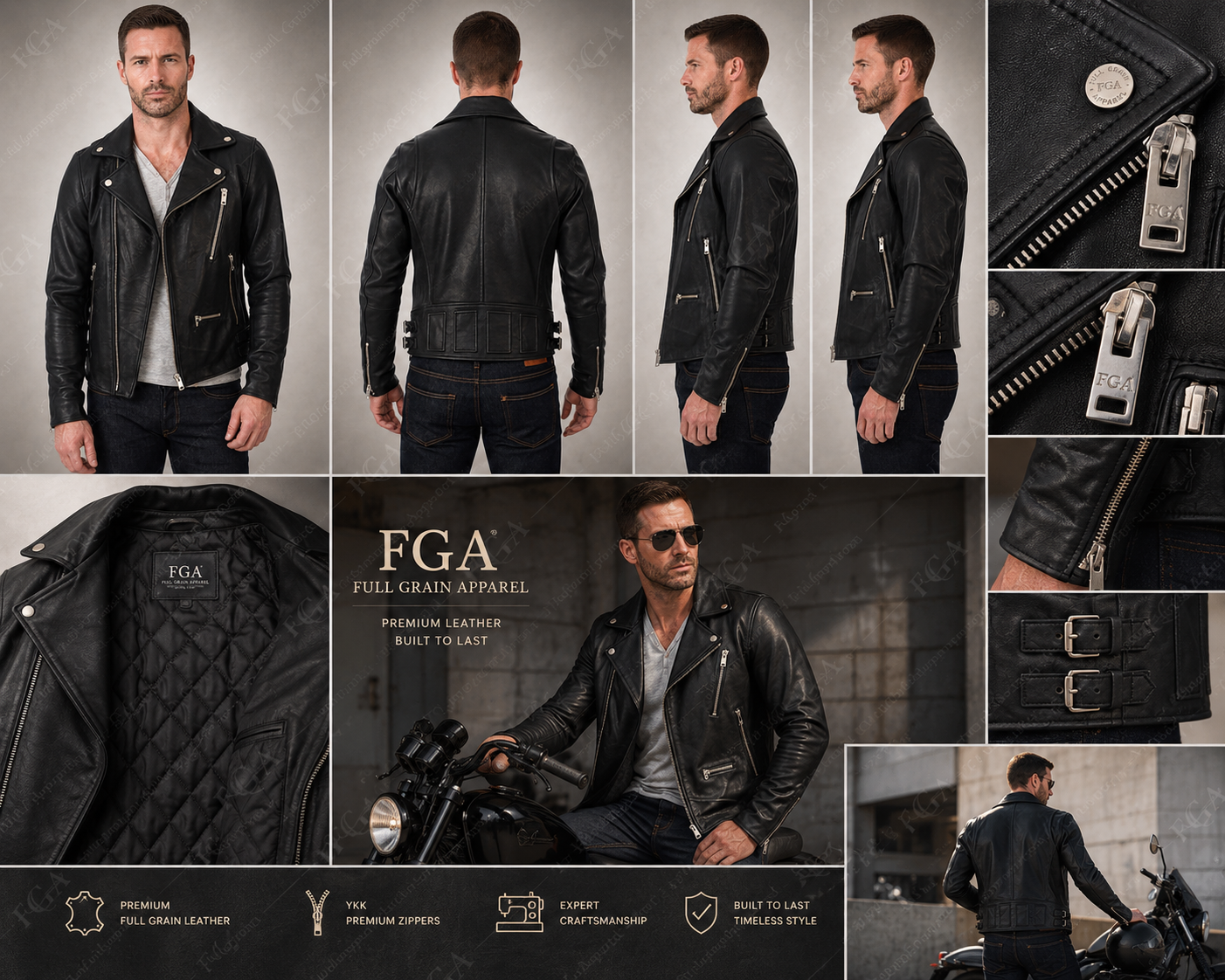 Men's Black Biker Leather Jacket | Asymmetric Moto | Full Grain Apparel