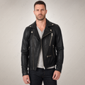 Men's Black Biker Leather Jacket | Asymmetric Moto | Full Grain Apparel