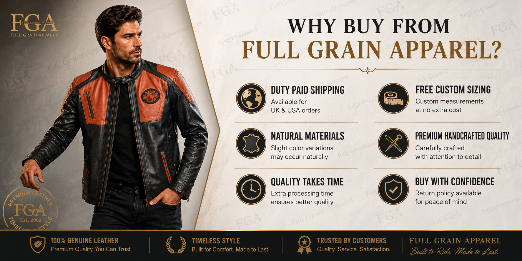 Men's Harley Inspired Cafe Racer Leather Jacket | Full Grain Apparel