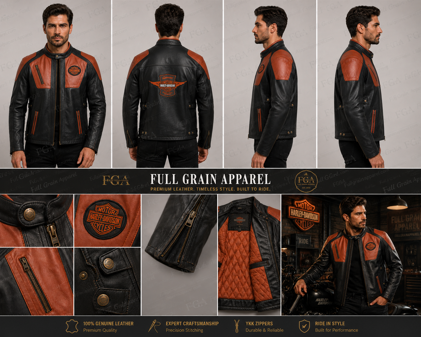 Men's Harley Inspired Cafe Racer Leather Jacket | Full Grain Apparel