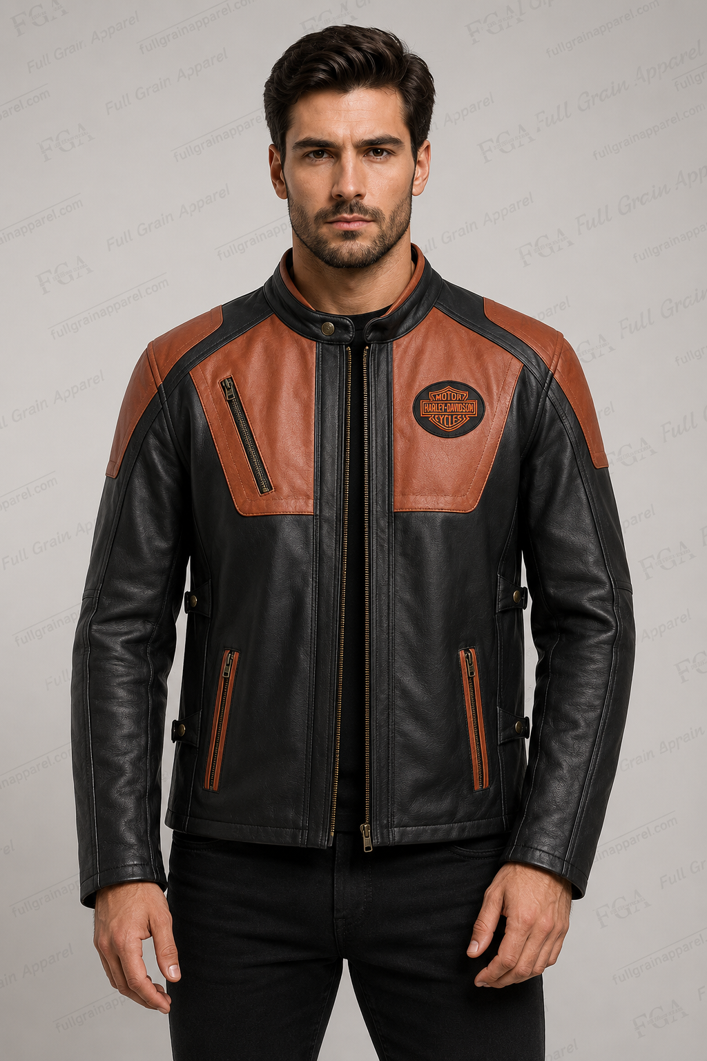 Men's Harley Inspired Cafe Racer Leather Jacket | Full Grain Apparel