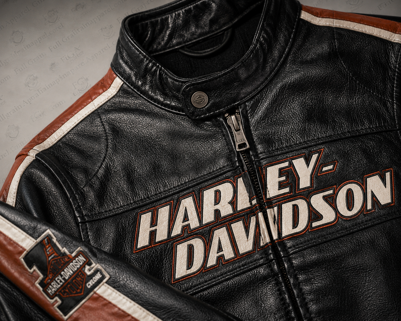 Harley-Davidson Men's Racing Stripe Leather Jacket | Full Grain Apparel