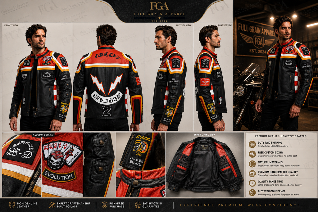 Harley-Davidson Men's Black Outlaw Racing Jacket | Full Grain Apparel