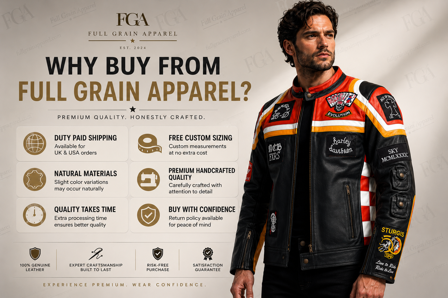 Harley-Davidson Men's Black Outlaw Racing Jacket | Full Grain Apparel