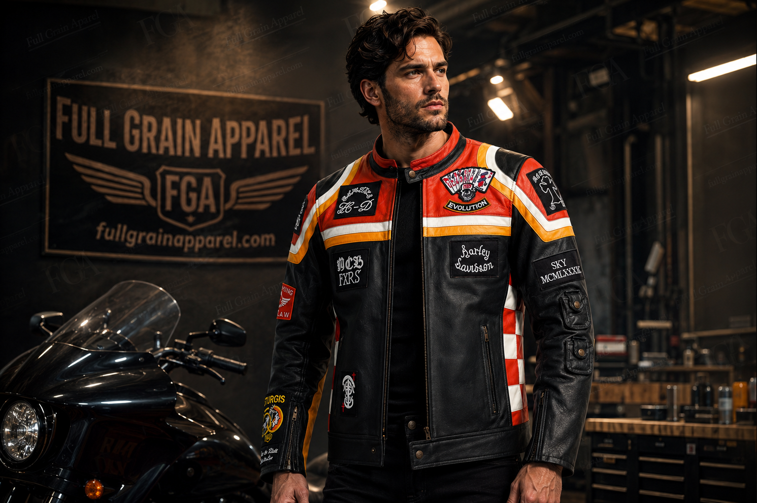 Harley-Davidson Men's Black Outlaw Racing Jacket | Full Grain Apparel