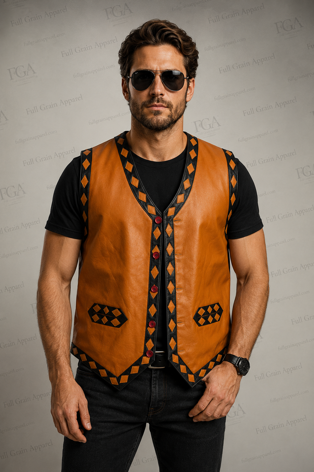 Men's Harley-Davidson Warriors Leather Motorcycle Vest | Full Grain Apparel
