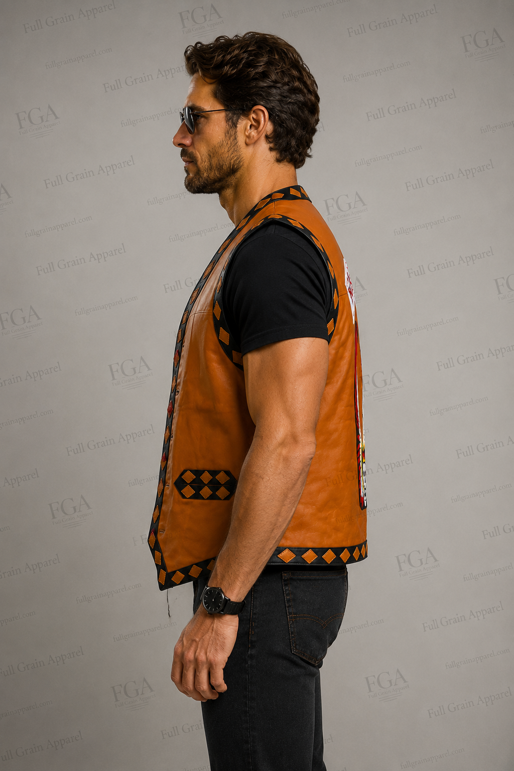 Men's Harley-Davidson Warriors Leather Motorcycle Vest | Full Grain Apparel