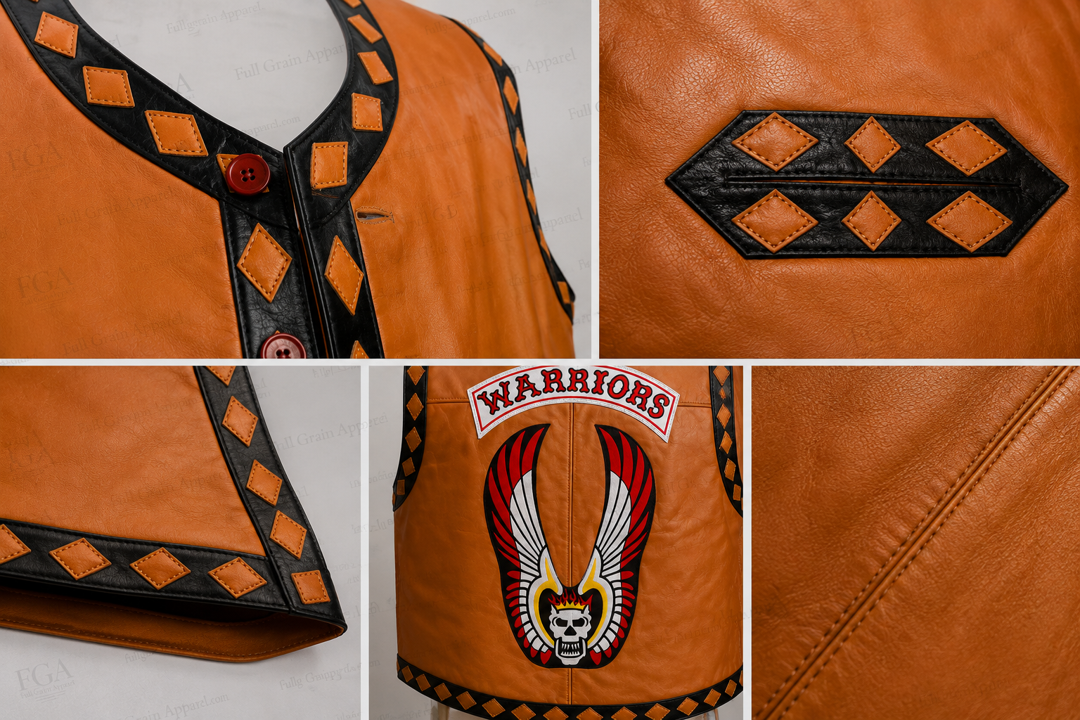 Men's Harley-Davidson Warriors Leather Motorcycle Vest | Full Grain Apparel